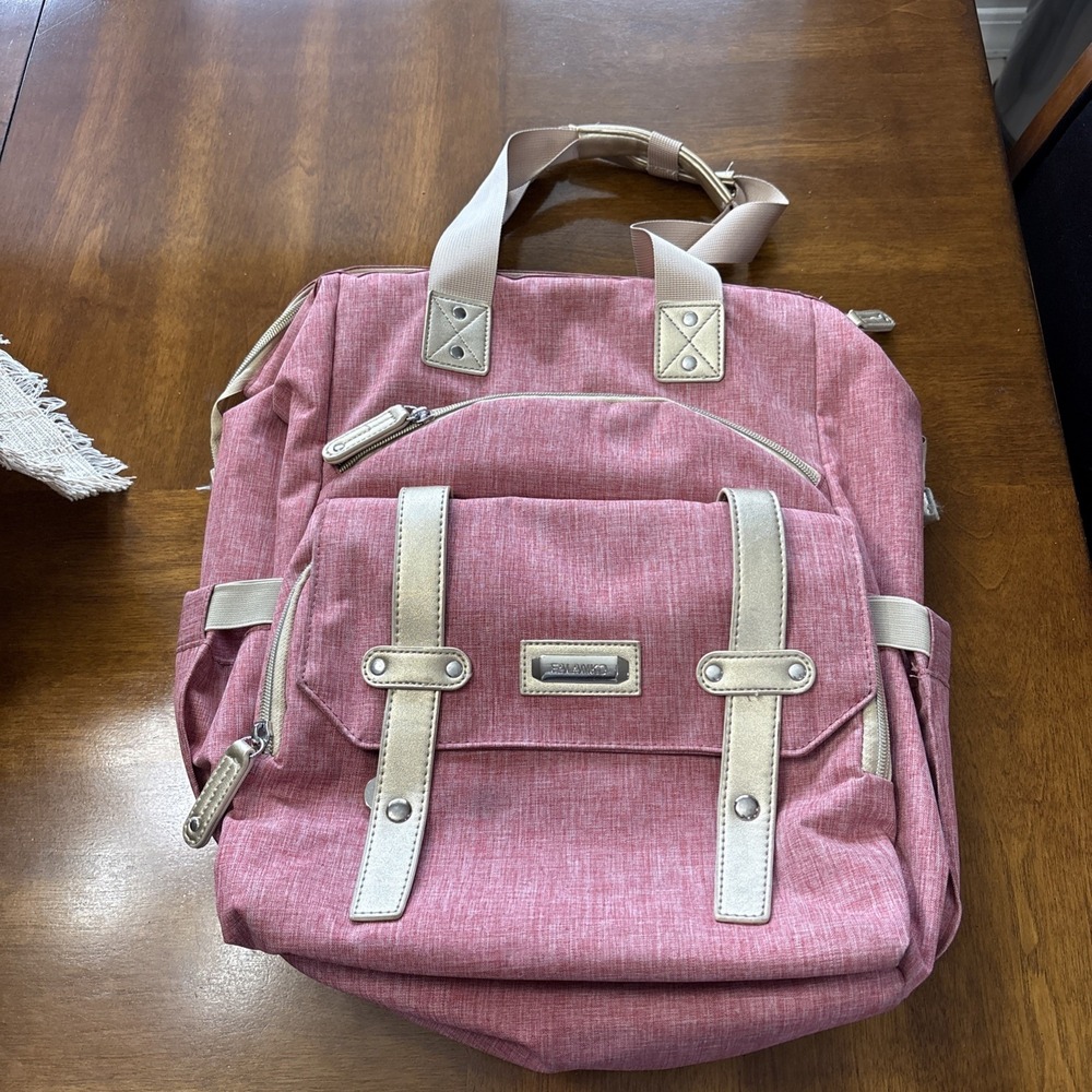 Falanko Dusty Pink Laptop Backpack with RFD Laptop Compartment 15.6 Inch Pristin